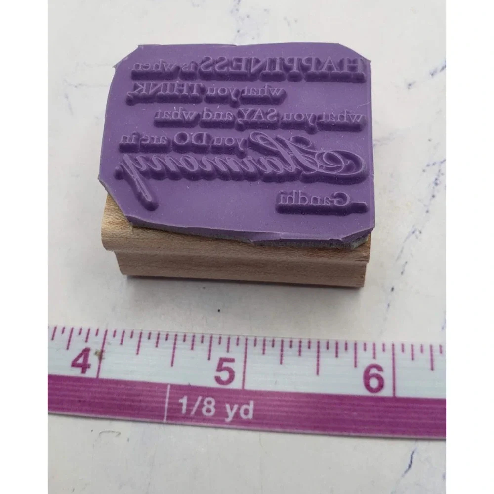 Stampin Up Rubber Stamp Gandhi Quote Happiness Think Say And Do Are In Harmony